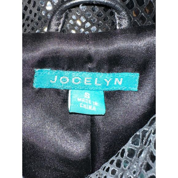 VINTAGE JOCELYN BLACK LEATHER CROP TRENCHCOAT JACKET  4 - Picture 4 of 7